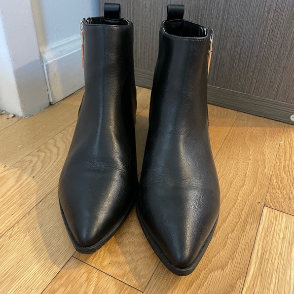 Mix No. 6 Black Ankle Boots with Silver Zipper - Picture 3 of 6